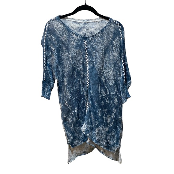 SUNDANCE Women's Fia Sweater Blue Embroidered 3/4 Length Sleeve Size Medium - Picture 9 of 9